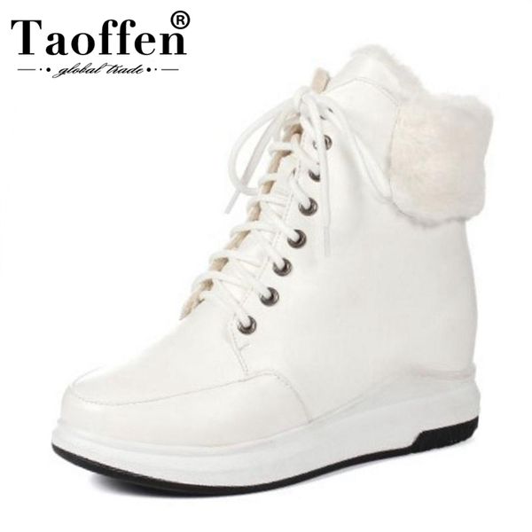 taoffen women warm ankle boots winter plush fur shoes woman lace up wedge boots fashion inside heels footwear size 33-43, Black
taoffen women warm ankle boots winter plush fur shoes woman lace up wedge boots fashion inside heels footwear size 33-43, Black