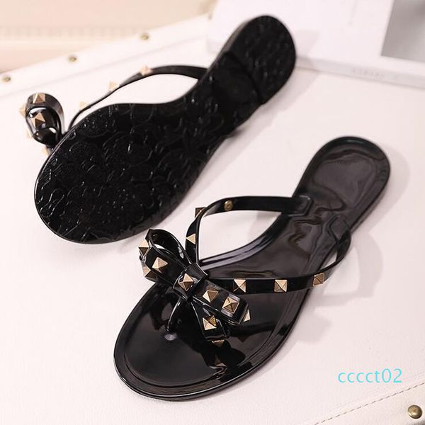 new 2018 woman summer sandals rivets big bowknot flip flops beach sandalias femininas flat jelly designer sandals ct2, Black
new 2018 woman summer sandals rivets big bowknot flip flops beach sandalias femininas flat jelly designer sandals ct2, Black