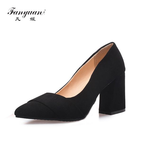 female shoe street style pointed toe shallow mouth thick heel high heel ladies shoe casual shoes fanyuan, Black
female shoe street style pointed toe shallow mouth thick heel high heel ladies shoe casual shoes fanyuan, Black