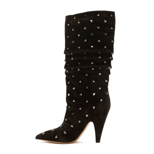 2018 new fashion boots stiletto heel rivet leather boots peep toes high heels winter boots women shoes half botas party shoes, Black
2018 new fashion boots stiletto heel rivet leather boots peep toes high heels winter boots women shoes half botas party shoes, Black