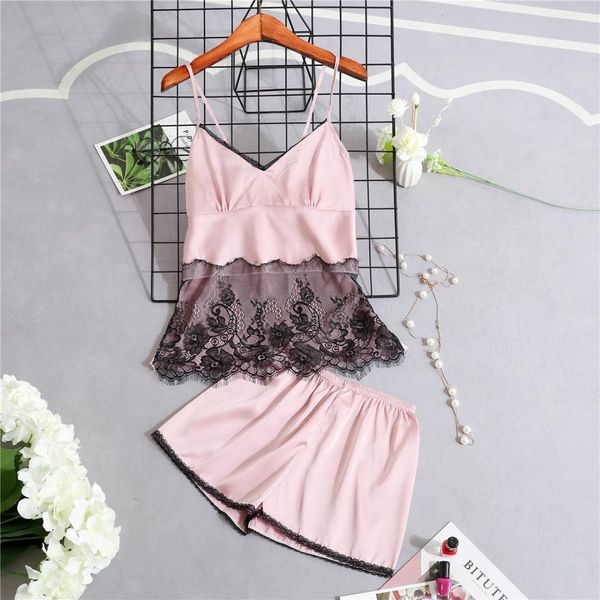 faux silk cami+shorts women 2pcs nightwear lace trim pajama pijama set casual sleepwear soft home clothes lingerie suit, Blue;gray
faux silk cami+shorts women 2pcs nightwear lace trim pajama pijama set casual sleepwear soft home clothes lingerie suit, Blue;gray