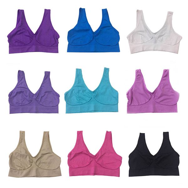 women sports bra 9 colors single layer seamless yoga bras high elastic breathable gym running vest lady soft comfort sleep bra 0504, White;red
women sports bra 9 colors single layer seamless yoga bras high elastic breathable gym running vest lady soft comfort sleep bra 0504, White;red