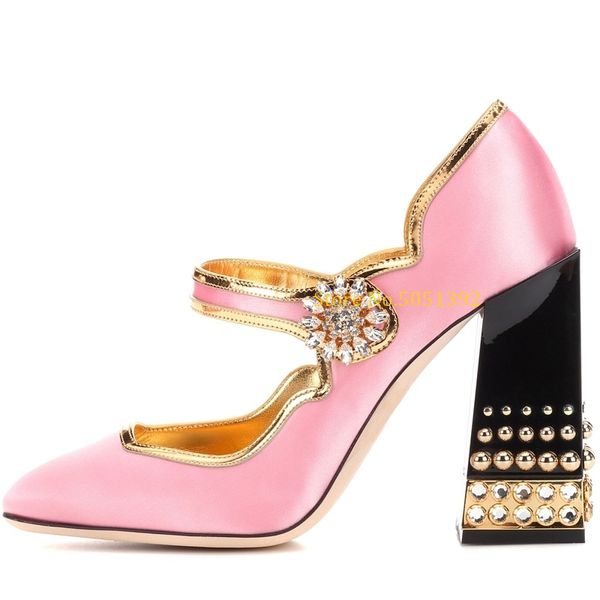 pink satin block heel shoes crystal decor mary jane pumps square toe spring lady office shoes sweet wedding square heel pumps, Black
pink satin block heel shoes crystal decor mary jane pumps square toe spring lady office shoes sweet wedding square heel pumps, Black