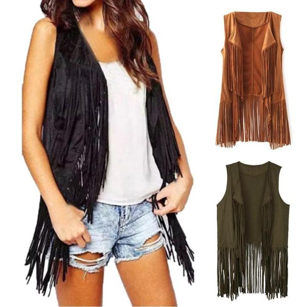 summer autumn chic vest jacket women sleeveless jacket vests solid color faux suede tassels vest waistcoat thin jackets coat, Black;white
summer autumn chic vest jacket women sleeveless jacket vests solid color faux suede tassels vest waistcoat thin jackets coat, Black;white