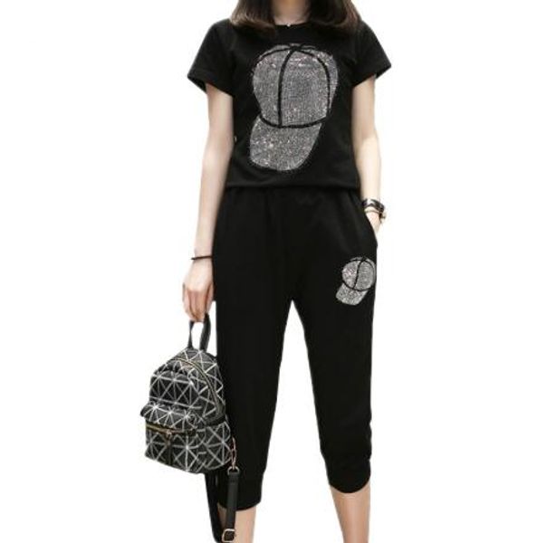 plus size two piece set women tracksuit set summer for women casual thin sport wear diamond hat and pants, Gray
plus size two piece set women tracksuit set summer for women casual thin sport wear diamond hat and pants, Gray