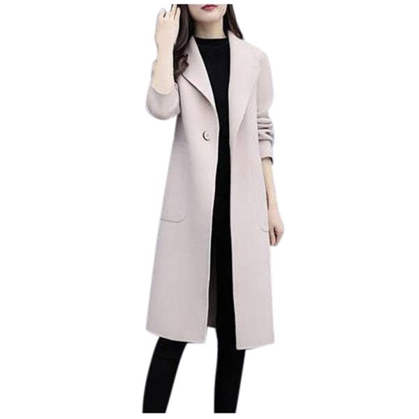 autumn and winter new women's korean slim was thin woolen coat pure color long-sleeved temperament long section casual outwear, Black
autumn and winter new women's korean slim was thin woolen coat pure color long-sleeved temperament long section casual outwear, Black