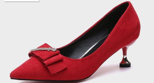 2019 women's shoes in spring and autumn with new style high heel fine heel pointed end suede bowknot @98777, Black
2019 women's shoes in spring and autumn with new style high heel fine heel pointed end suede bowknot @98777, Black