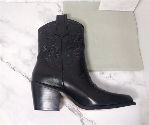 designer shoes women fashion boots calfskin embroidered ankle boot real leather western cowboy ankle boots ladies winter boots with box, Black
designer shoes women fashion boots calfskin embroidered ankle boot real leather western cowboy ankle boots ladies winter boots with box, Black