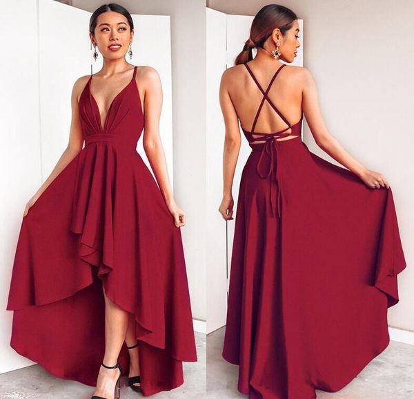 new high low deep v-neck prom dress chiffon criss-cross backless banquet homecoming dress ladies bandage party dresses vestido de festa, Black
new high low deep v-neck prom dress chiffon criss-cross backless banquet homecoming dress ladies bandage party dresses vestido de festa, Black
