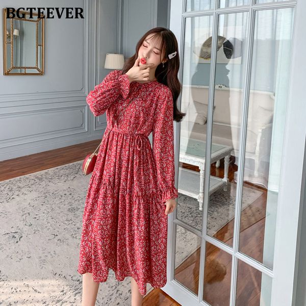 bgteever 2019 autumn all-match vintage loose floral chiffon bow-neck women dress full sleeve lace-up female dress vestidos femme, Black;gray
bgteever 2019 autumn all-match vintage loose floral chiffon bow-neck women dress full sleeve lace-up female dress vestidos femme, Black;gray