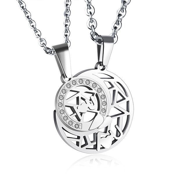 romantic hollow out sun & moon crystal rhinestone pendant couples necklace for lovers valentine's day gift nin668, Silver
romantic hollow out sun & moon crystal rhinestone pendant couples necklace for lovers valentine's day gift nin668, Silver