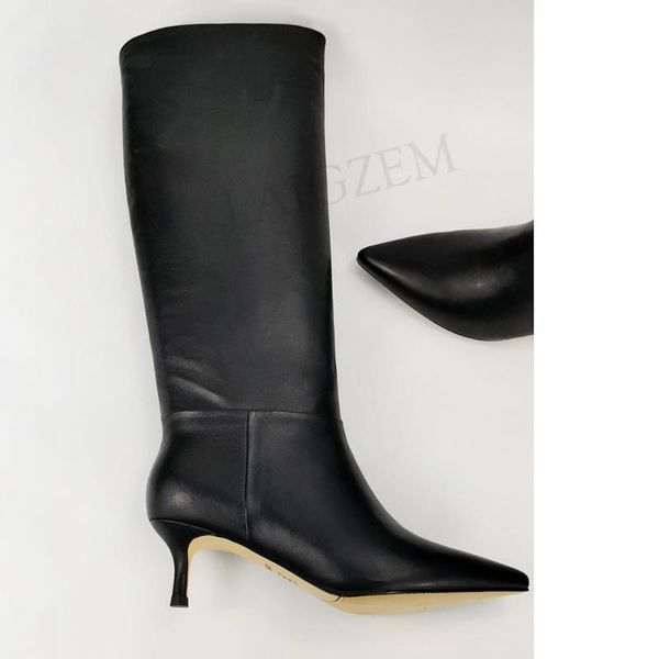 100% handmade women knee high boots 5.5cm low heels side zip ladies real leather shoes woman botas soft size 37 38 39, Black
100% handmade women knee high boots 5.5cm low heels side zip ladies real leather shoes woman botas soft size 37 38 39, Black