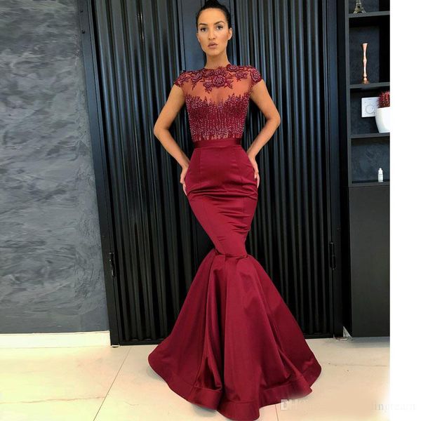 burgundy mermaid beading evening dresses sheer jewel neck sequined formal dress floor length plus size satin appliqued prom gowns, Black;red
burgundy mermaid beading evening dresses sheer jewel neck sequined formal dress floor length plus size satin appliqued prom gowns, Black;red