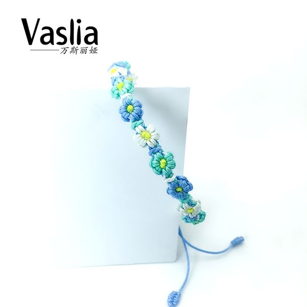 vaslia bohemian lucky tricolor flower bracelet adjustable hand woven bracelet lady's gift friendship amulet, Golden;silver
vaslia bohemian lucky tricolor flower bracelet adjustable hand woven bracelet lady's gift friendship amulet, Golden;silver