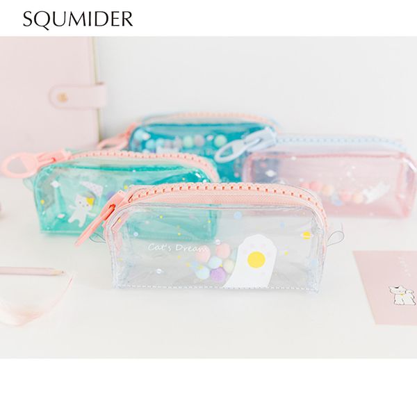 squmider simple pencil case cartoon pencil box zipper large-capacity bag transparent bag for student school stationery supplies
squmider simple pencil case cartoon pencil box zipper large-capacity bag transparent bag for student school stationery supplies