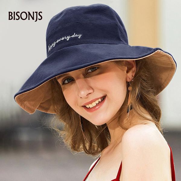 bisonjs 2020 new cotton embroidery bucket hat fashion fisherman hats outdoor travel hat wearable on both sides sun cap for women, Blue;gray
bisonjs 2020 new cotton embroidery bucket hat fashion fisherman hats outdoor travel hat wearable on both sides sun cap for women, Blue;gray