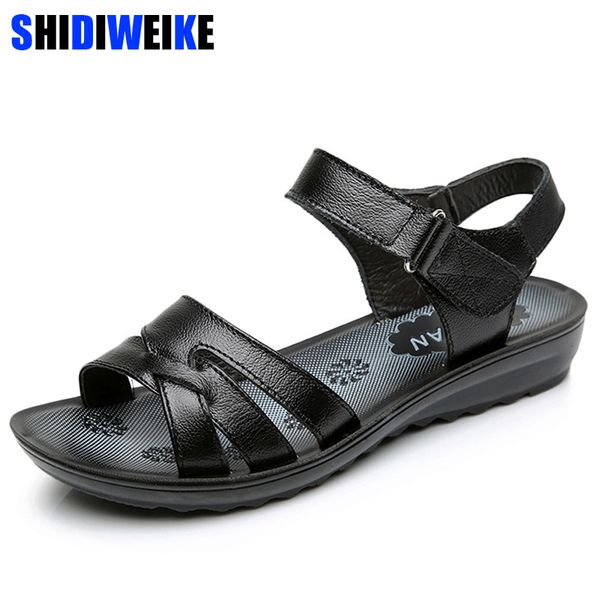 size 35-41 summer women genuine leather sandals vintage ladies flat sandials ankle strap fashion casual platforms soft shoes, Black
size 35-41 summer women genuine leather sandals vintage ladies flat sandials ankle strap fashion casual platforms soft shoes, Black