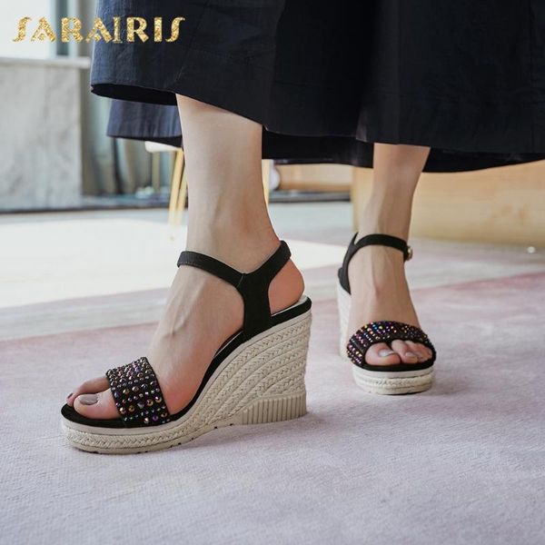 sarairis 2020 new design kid suede women sandals wedges platform crystal pumps summer casual woman pumps, Black
sarairis 2020 new design kid suede women sandals wedges platform crystal pumps summer casual woman pumps, Black