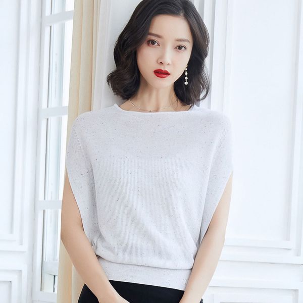women knitted short sleeve sweaters and pullovers female jumpers women sweaters solid color for spring and summer, White;black
women knitted short sleeve sweaters and pullovers female jumpers women sweaters solid color for spring and summer, White;black