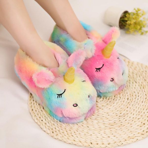 autumn and winter new cartoon cute colorful unicorn cotton slippers plush thick bag with flat shoes warm home floor rainbow unicorn slippers, Blue;gray
autumn and winter new cartoon cute colorful unicorn cotton slippers plush thick bag with flat shoes warm home floor rainbow unicorn slippers, Blue;gray