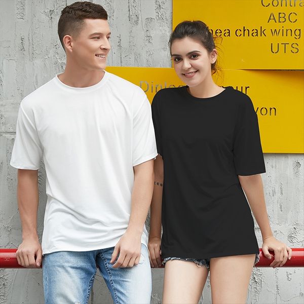 2020 round t-shirt collar loose men's and women's pure color short sleeve couple's t-shirt, White
2020 round t-shirt collar loose men's and women's pure color short sleeve couple's t-shirt, White