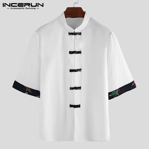 incerun chinese style shirt men cotton patchwork short sleeve stand collar blouse casual summer vintage shirt men 2019, White;black
incerun chinese style shirt men cotton patchwork short sleeve stand collar blouse casual summer vintage shirt men 2019, White;black