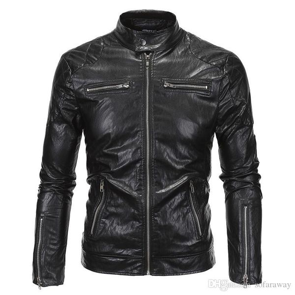 new spring autumn leather jacket men slim standard stand collar jacket faux leather moto coat suede, Black
new spring autumn leather jacket men slim standard stand collar jacket faux leather moto coat suede, Black