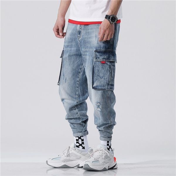 men's jeans harajuka hip hop pockets vintage cowboy cargo harem pants ankle length loose casual jogging trousers plus size 28-42 street, Blue
men's jeans harajuka hip hop pockets vintage cowboy cargo harem pants ankle length loose casual jogging trousers plus size 28-42 street, Blue