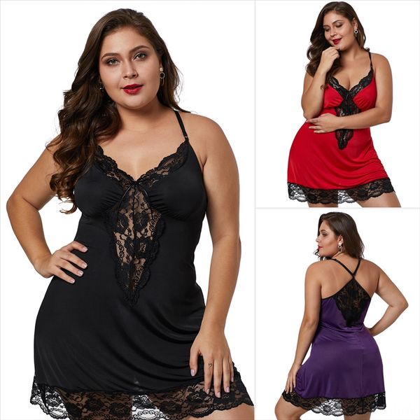 shiying enlarged size lace shoulder strap pajamas nightgown lace straps ice silk 2020 women's pajamas underwear, Black;white
shiying enlarged size lace shoulder strap pajamas nightgown lace straps ice silk 2020 women's pajamas underwear, Black;white