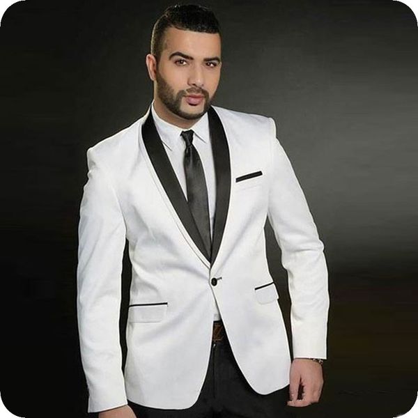 white suits men groom tuxedo wedding black shawl lapel eneving party jacket 2piece (coat+pants) man blazer slim fit costume homme, Black;gray
white suits men groom tuxedo wedding black shawl lapel eneving party jacket 2piece (coat+pants) man blazer slim fit costume homme, Black;gray