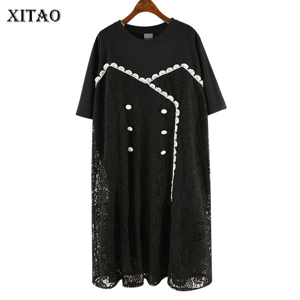 xitao vintage elegant plus size dress patchwork lace slim women clothes 2019 french fashion pullover short sleeve summer xj1691, Black;gray
xitao vintage elegant plus size dress patchwork lace slim women clothes 2019 french fashion pullover short sleeve summer xj1691, Black;gray
