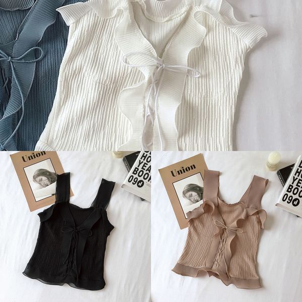 sleeveless ice silk vest female 2020 summer outfit sling student outfit wooden ear slim student wear knitted blue small sling, Camo
sleeveless ice silk vest female 2020 summer outfit sling student outfit wooden ear slim student wear knitted blue small sling, Camo