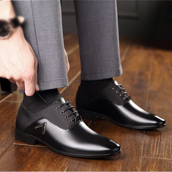 men's leather shoes business pointed paint leather bright fashion shoes oxford wedding formal dress, Black
men's leather shoes business pointed paint leather bright fashion shoes oxford wedding formal dress, Black