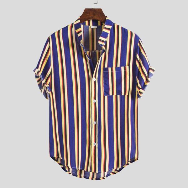 men's casual shirts 2021 contrast color striped thin short sleeve versatile lapel shirt, White;black
men's casual shirts 2021 contrast color striped thin short sleeve versatile lapel shirt, White;black