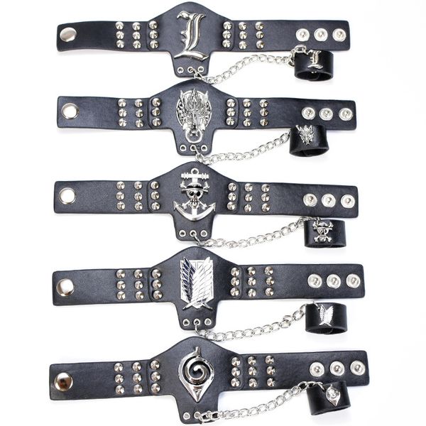 wholesale jewelry leather punk bracelet attack on titan black butler final fantasy one piece luffy naruto charm bracelet mens, Golden;silver
wholesale jewelry leather punk bracelet attack on titan black butler final fantasy one piece luffy naruto charm bracelet mens, Golden;silver