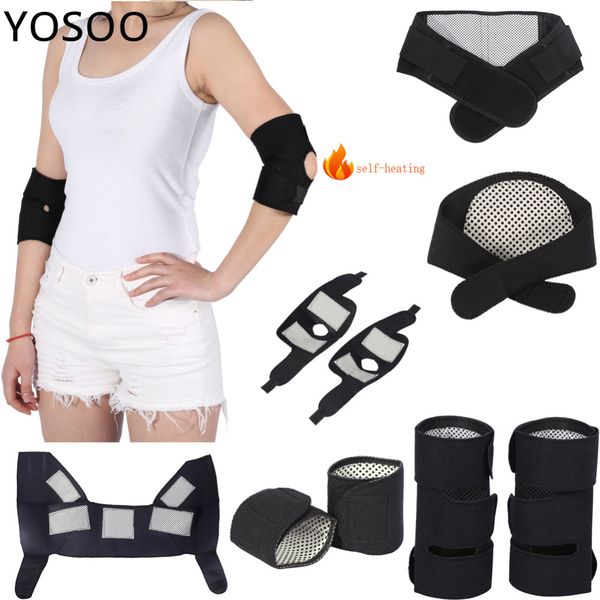 Posture Corrector Braces Tourmaline Belt Self-heating Knee Pads Wrist Waist Elbow Support Therapy Neck Shoulder Knee Support Set