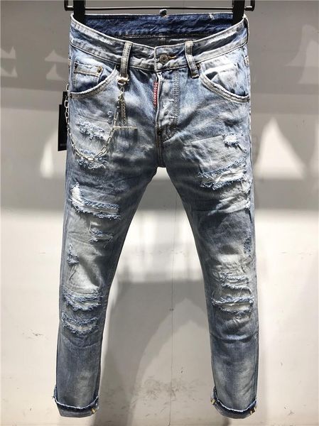 2019 new luxury brand designer men d2 denim jeans fashion holes trousers pants biker jeans rock revival jeans 9632, Blue
2019 new luxury brand designer men d2 denim jeans fashion holes trousers pants biker jeans rock revival jeans 9632, Blue