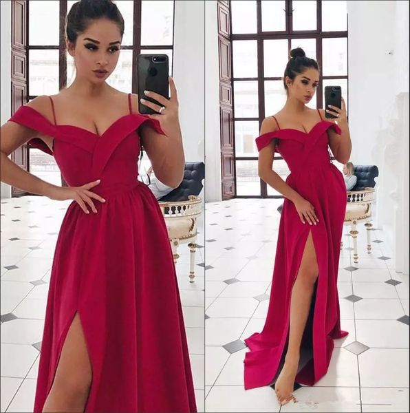 2019 spaghetti strips a-line prom dresses split long formal special occasion party gowns simple long evening party gowns vestidos, Black
2019 spaghetti strips a-line prom dresses split long formal special occasion party gowns simple long evening party gowns vestidos, Black