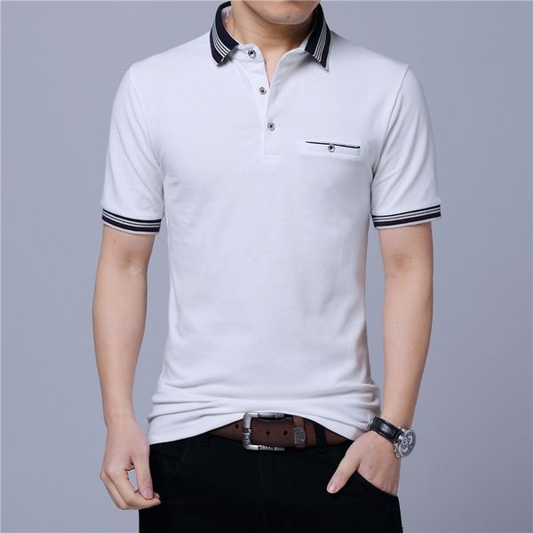 summer mens striped polos lapel neck solid casual male tshirts short sleeve straight fashion homme tees, White;black
summer mens striped polos lapel neck solid casual male tshirts short sleeve straight fashion homme tees, White;black