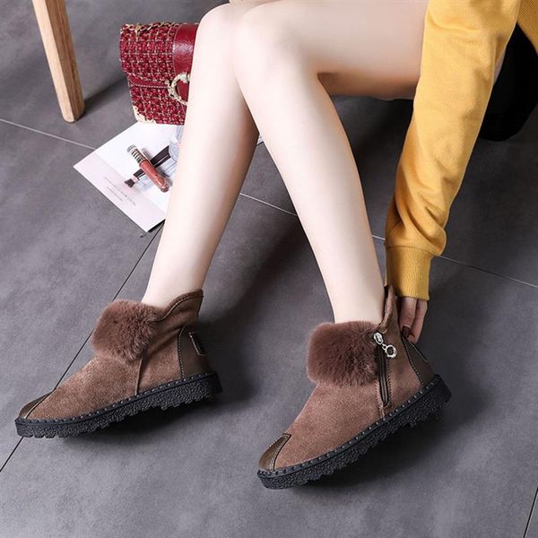 women winter snow boots suede upper fluffy decoration non slip short boots with convenient zipper 39 eu khaki, Black
women winter snow boots suede upper fluffy decoration non slip short boots with convenient zipper 39 eu khaki, Black