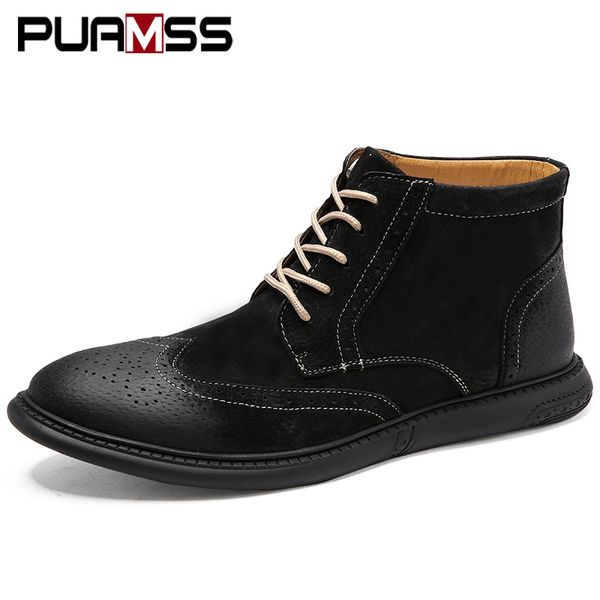 men shoes leather fashion mid-cut male shoes autumn winter warm plush boots brand mens casual sneakers lace up flats, Black
men shoes leather fashion mid-cut male shoes autumn winter warm plush boots brand mens casual sneakers lace up flats, Black