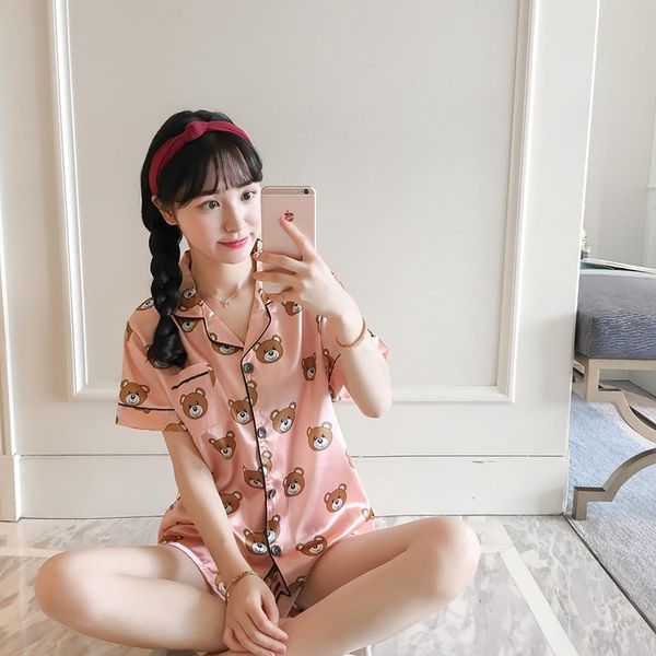 2019 summer short sleeve silk pajamas set two pieces set women sleepwear nightwear for women sleepwear, Blue;gray
2019 summer short sleeve silk pajamas set two pieces set women sleepwear nightwear for women sleepwear, Blue;gray