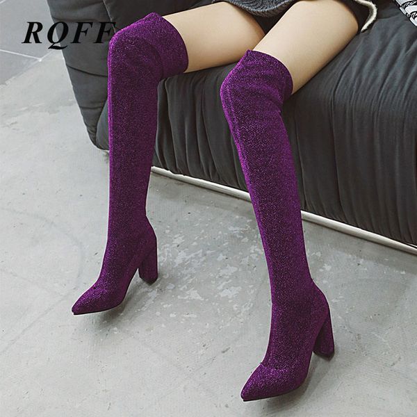 autumn winter new over-the-knee boots women fashion square super heels shoes woman big size 12 high boot purple sequined silver, Black
autumn winter new over-the-knee boots women fashion square super heels shoes woman big size 12 high boot purple sequined silver, Black