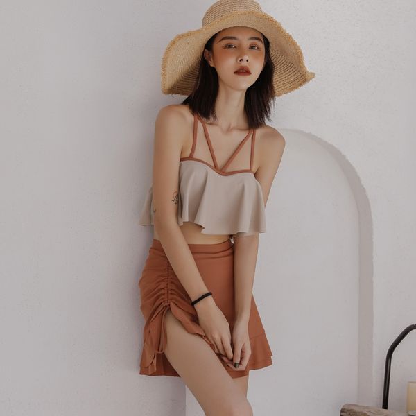 sgx4t slim and belly-covering women's conservative skirt contrast color split three-piece sling swim suit spring swimsuit holiday ins s, White;black
sgx4t slim and belly-covering women's conservative skirt contrast color split three-piece sling swim suit spring swimsuit holiday ins s, White;black