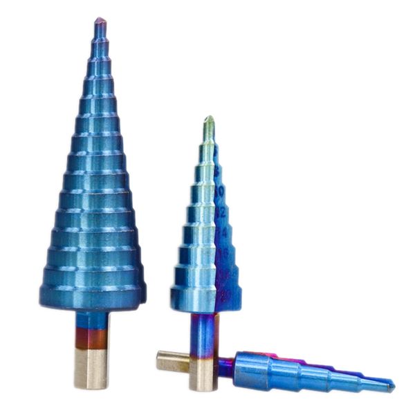 nano blue coated step drill bit drilling power tools metal high speed steel wood hole cutter step cone drill
nano blue coated step drill bit drilling power tools metal high speed steel wood hole cutter step cone drill