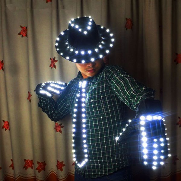 led costume clothes luminous jazz hat with llight tie gloves led suit for michael jacket cosplay costume
led costume clothes luminous jazz hat with llight tie gloves led suit for michael jacket cosplay costume