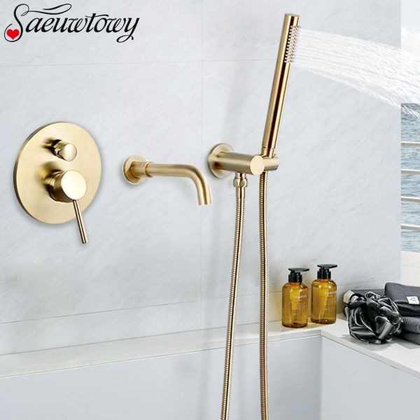 wall mounted bath faucet telephone style brushed golden bathtub faucet bathroom tap rotatb spout shower basin
wall mounted bath faucet telephone style brushed golden bathtub faucet bathroom tap rotatb spout shower basin
