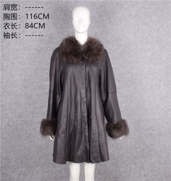 italy women's genuine sheepskin lambskin shearing leather overcoat real fur collar wool cashmere liner female winter cloth, Black
italy women's genuine sheepskin lambskin shearing leather overcoat real fur collar wool cashmere liner female winter cloth, Black