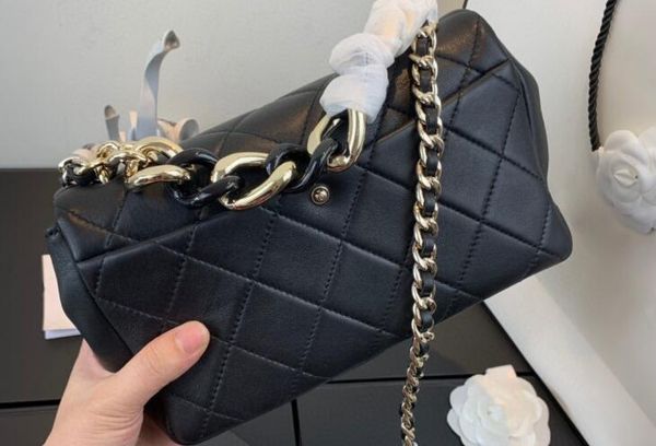 5a as1353 24cm lambskin leather flap bags for women gold hardware with dust bag+box dhl ing