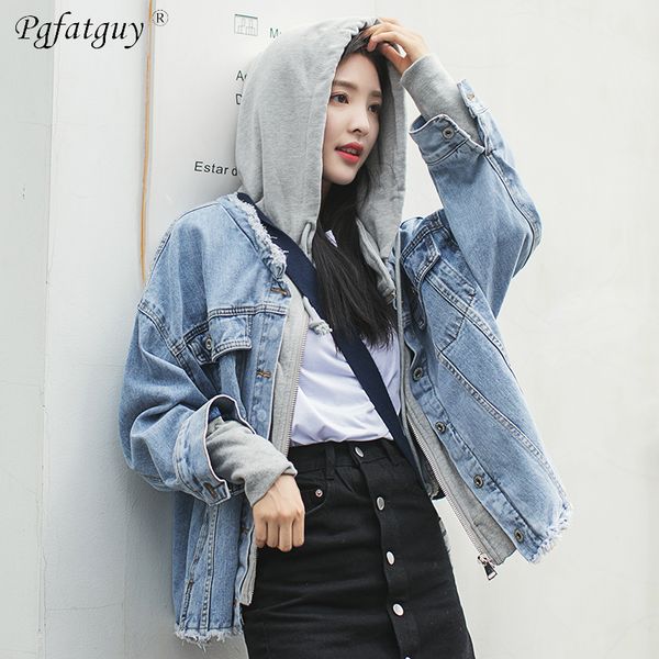 2019 women hooded denim jacket bomber jeans coat basic cowboy outwears vintage casacos oversize washed chaquetas mujer overcoat, Black;brown
2019 women hooded denim jacket bomber jeans coat basic cowboy outwears vintage casacos oversize washed chaquetas mujer overcoat, Black;brown